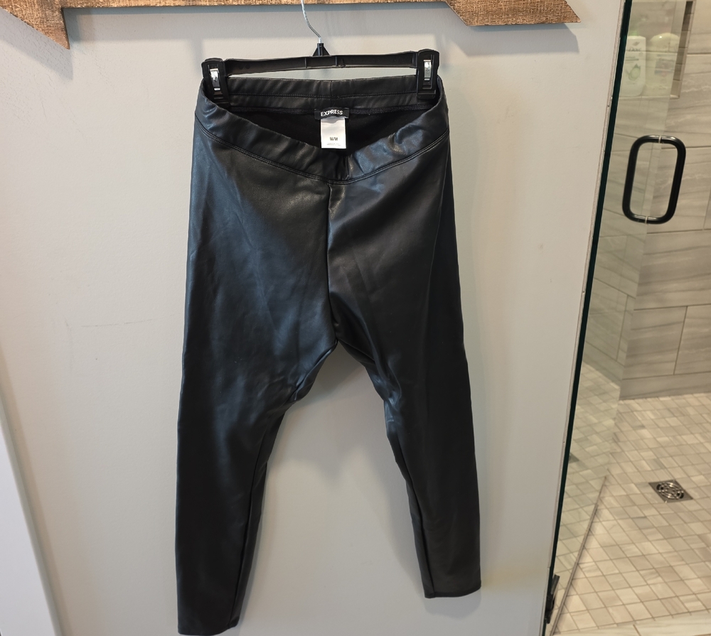 Express Black Faux Leather Pants